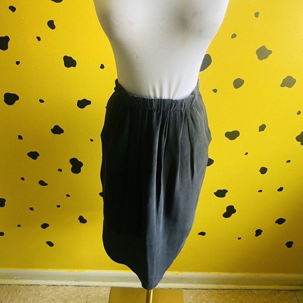 Madewell Silk Skirt Black Flowing Lined Minimalist Classic XXS Old Money Capsule
